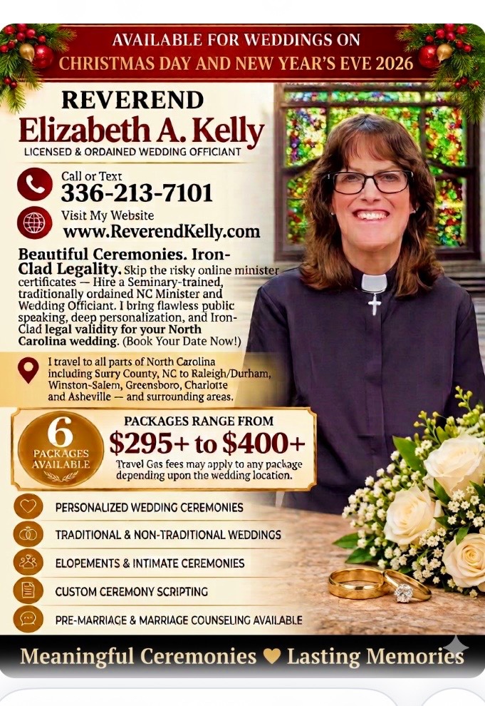 Reverend Elizabeth A. Kelly — Officiant work, photo 1 of 6